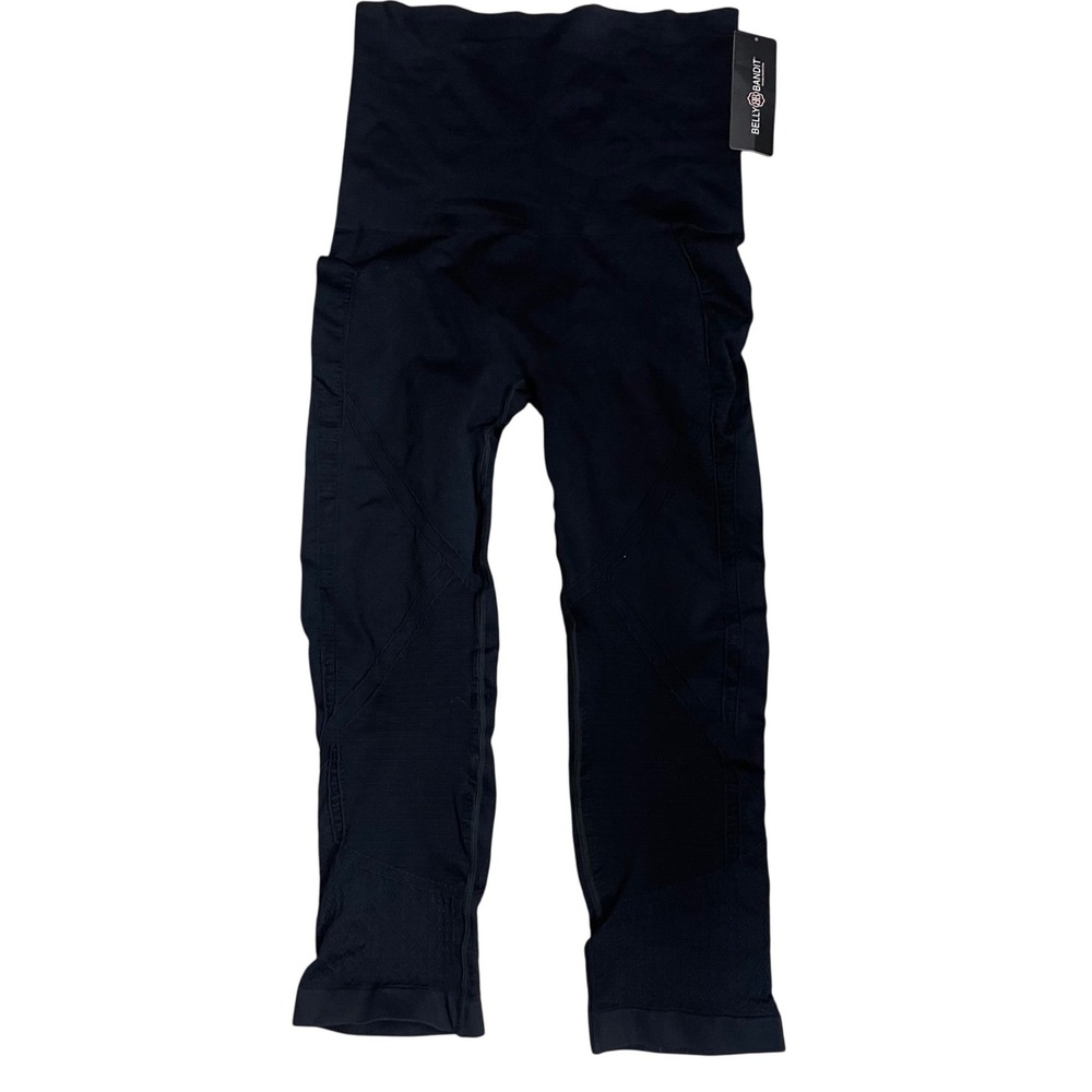 Belly Bandit Mother Tucker Active Leggings L Postpartum Support Black‎ Capri NWT